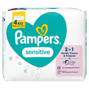 Selgros Pampers Sensitive Chusteczki nawilżane, 52 opakowania = 208 szt oferta