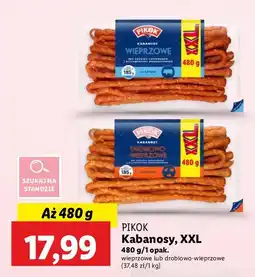 Lidl Kabanosy drobiowe z mięsem wieprzowym Pikok oferta