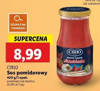 Lidl Sos pomidorowy pikantny arrabbiata Cirio oferta