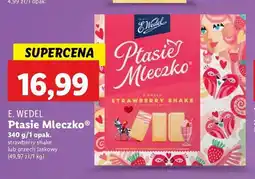 Lidl Czekoladki w białej czekoaldzie strawberry shake E. wedel ptasie mleczko oferta