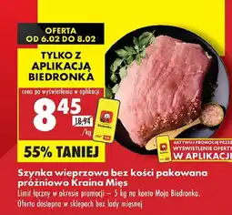 Biedronka Szynka wieprzowa bez kości Kraina mięs oferta