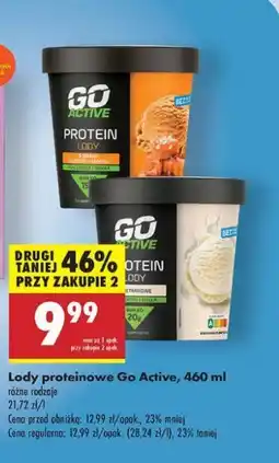 Biedronka Lody proteinowe śmietankowe Go active oferta