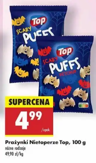 Biedronka Prażynki scary puffs ketchup Top snackers oferta