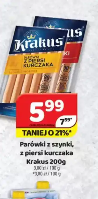 Delfin Parówki z szynki, z piersi kurczaka Krakus oferta