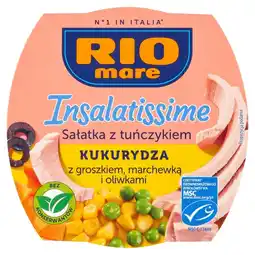 ALDI Rio Mare Insalatissime Sałatka z tuńczykiem kukurydza z groszkiem marchewką i oliwkami 160 g oferta