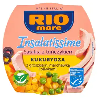 ALDI Rio Mare Insalatissime Sałatka z tuńczykiem kukurydza z groszkiem marchewką i oliwkami 160 g oferta