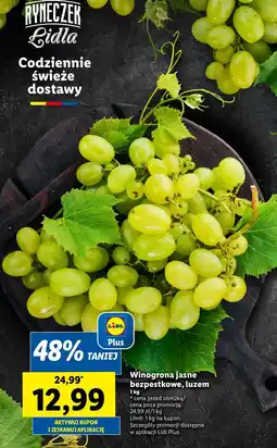 Lidl Winogrona jasne bezpestkowe oferta