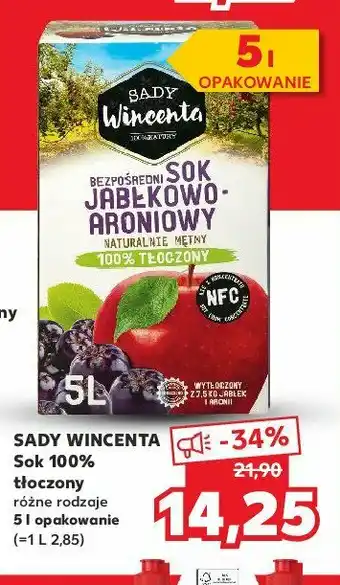 Kaufland Sok jabłkowo aroniowy 1 KART 5 L oferta