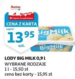 Auchan Lody śmietankowe Algida Big Milk oferta