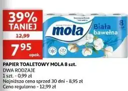 Auchan Papier toaletowy biała bawełna Mola oferta