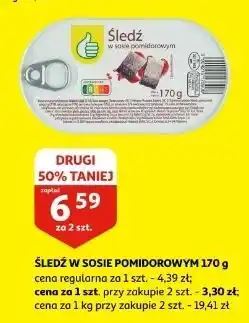 Auchan Śledz w sosie pomidorowym Podniesiony Kciuk oferta