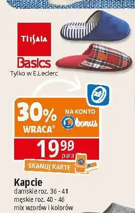 E.Leclerc Kapcie męskie rozm. 40-46 Tissaia oferta