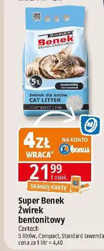 E.Leclerc Żwirek dla kota lawenda Super Benek oferta