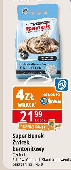 E.Leclerc Żwirek dla kota lawenda Super Benek oferta