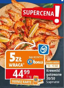 E.Leclerc Krewetki całe gotowane 30/50 Scapmaree oferta