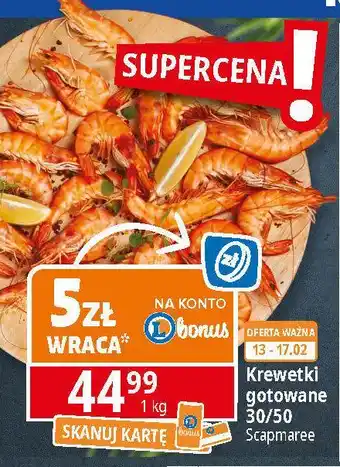 E.Leclerc Krewetki całe gotowane 30/50 Scapmaree oferta