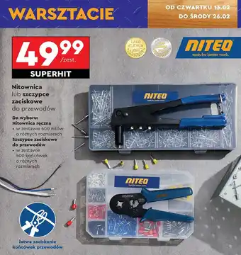 Biedronka Szczypce zaciskowe do przewodów końcówkami Niteo Tools oferta