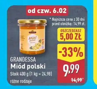 ALDI GRANDESSA Miód polski oferta