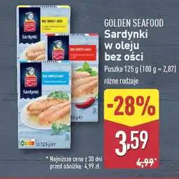 ALDI GOLDEN SEAFOOD Sardynki w oleju bez ości oferta