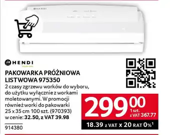 Selgros Hendi pakowarka próżniowa listwowa oferta