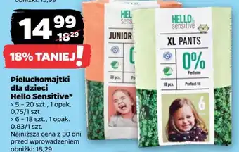 Netto Pieluchomajtki junior Hello Sensitive oferta