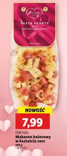 Lidl For you makaron kolorowy w kształcie serc oferta