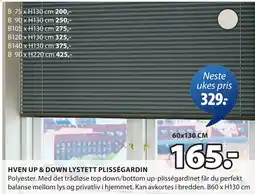 JYSK HVEN UP & DOWN LYSTETT PLISSÉGARDIN oferta