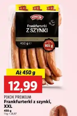 Lidl Pikok premium frankfurterki z szynki, xxl oferta