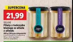 Lidl Deluxe filety z tuńczyka białego w oliwie z oliwek oferta