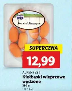 Lidl Alpenfest kiełbaski wieprzowe wędzone oferta