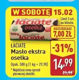 ALDI Masło ekstra osełka Łaciate oferta