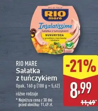 ALDI Sałatka z tuńczykiem kukurydzą Rio Mare Insalatissime oferta