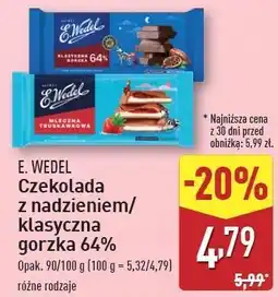 ALDI Czekolada mleczna truskawkowa E. Wedel oferta