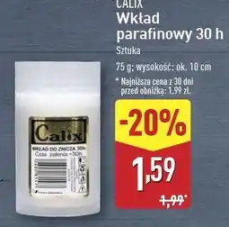 ALDI Wkład parafinowy do znicza 30 h Calix oferta