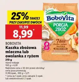 Lidl BOBOVITA Kaszka zbożowa mleczna lub owsianka z ryżem oferta