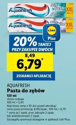 Lidl AQUAFRESH Pasta do zębów oferta