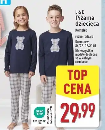 ALDI Piżama dziecięca 86/92-134/140 L&D oferta