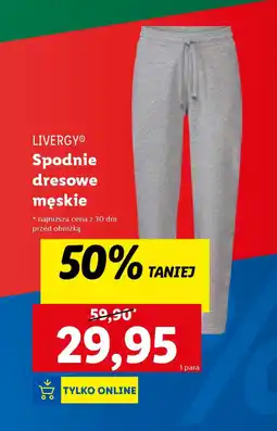 Lidl Livergy spodnie dresowe męskie oferta