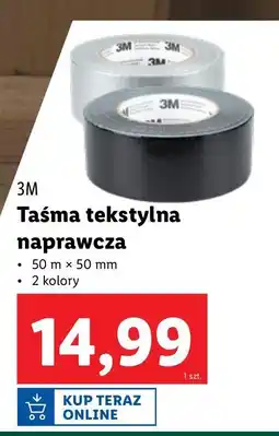 Lidl Taśma klejąca tekstylna 50 mm x m srebrnoszara 3M oferta