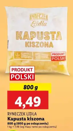 Lidl Kapusta kiszona Ryneczek Lidla oferta