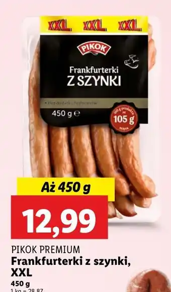 Lidl Frankfurterki z szynki Pikok oferta