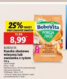 Lidl Kaszka mleczna 7 zbóż zbożowo-jaglana owocowa Bobovita Porcja Zbóż oferta