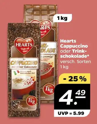 Netto Hearts Cappuccino oder Trinkschokolade oferta