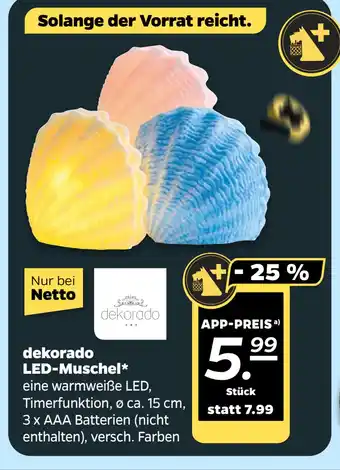 Netto dekorado LED-Muschel oferta