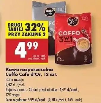 Biedronka Kawa rozpuszczalna 2 w 1 Cafe d'or coffo oferta