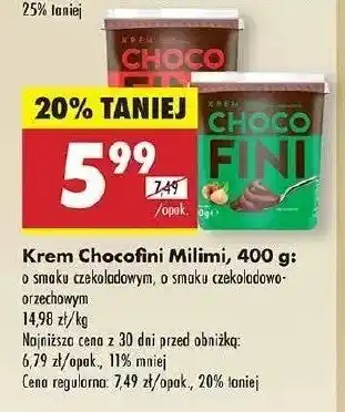 Biedronka Krem czekoladowo-orzechowy Milimi chocofini oferta