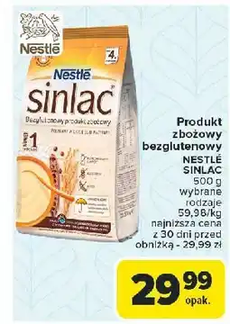 Carrefour Kaszka zbożowa bezglutenowa Nestle Sinlac oferta