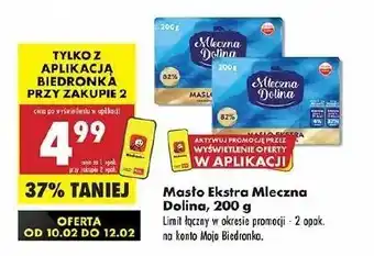 Biedronka Masło ekstra 82% Mleczna Dolina oferta