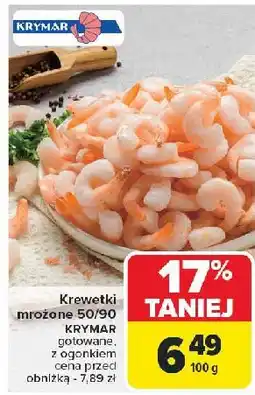 Carrefour Krewetki gotowane mrożone 50/90 Krymar oferta