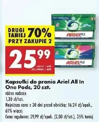 Biedronka Kapsułki do prania mountain spring Ariel All In 1 oferta